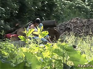 lush stunner gets insane screwed in the forest